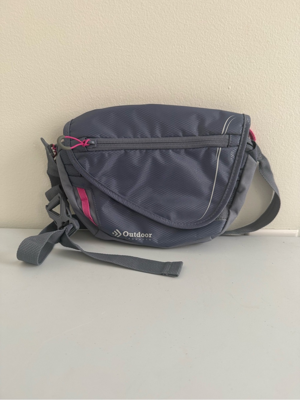 Outdoor Products Crossbody Shoulder Bag with Pink Accents